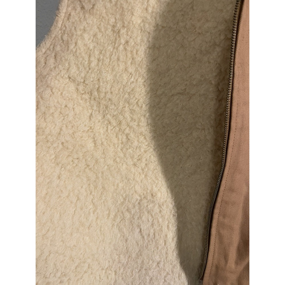 Vintage CARHARTT Brown Duck Vest Sherpa Lined 6SV Hunting USA 2XL Distressed - Picture 6 of 11